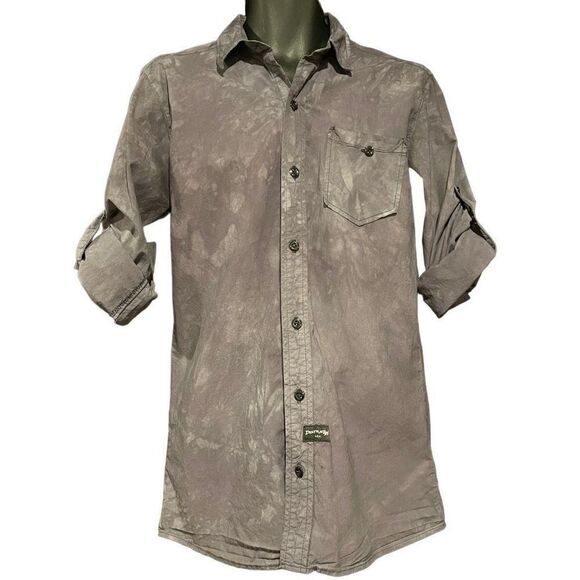 District 91 Dark Purple Gray Button Up Shirt Men’s Large - Picture 3 of 5